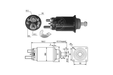Втягивающее реле стартера ERA ZM834