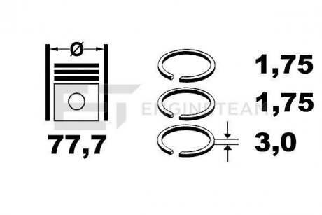 Комплект кілець на поршень ET ENGINETEAM R4001750