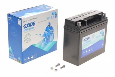 Аккумулятор залит и заряжен AGM 18Ah 250A EXIDE AGM12-18