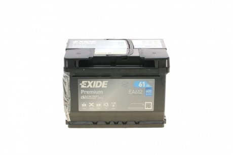 АКБ 6СТ-61 R+ (пт600) (необслуж) (низкий) Premium EXIDE EA612