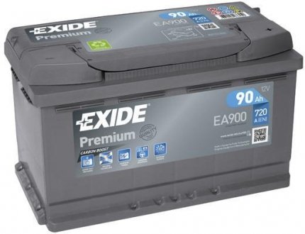 АКБ 6СТ-90 R+ (пт720) (необслуж)(315х175х190) Premium EXIDE EA900 (фото 1)