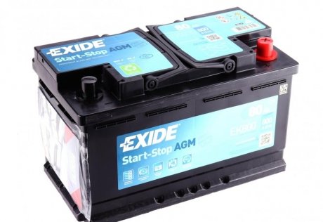 Аккумулятор гелевый 80ач AGM EXIDE EK800 (фото 1)