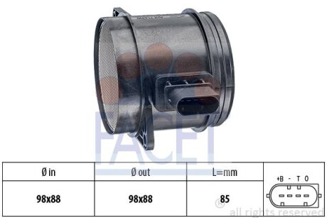 Расходомер воздуха BMW 3/5/X3/X5 2.0/3.0 d 04-> FACET 10.1348