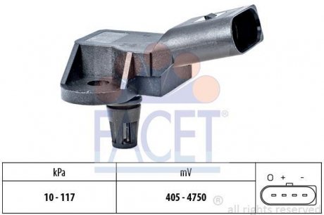 Датчик давления наддува (4 конт.)A4/A6/Q7/FABIA/OCTAVIA 1.2-6.3 03- FACET 10.3157 (фото 1)