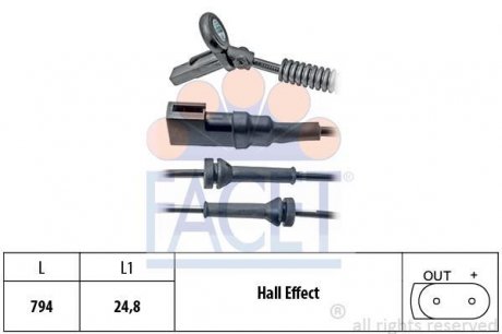 Датчик ABS передний Ford Fusion 02-13 (790 мм)) FACET 21.0151