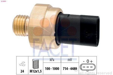 Датчик давления масла FACET 25.0001