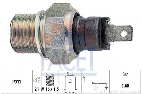 Датчик давления масла Citroen Berlingo/Peugeot 205/306/309/405 0.9-2.5 80- FACET 7.0021