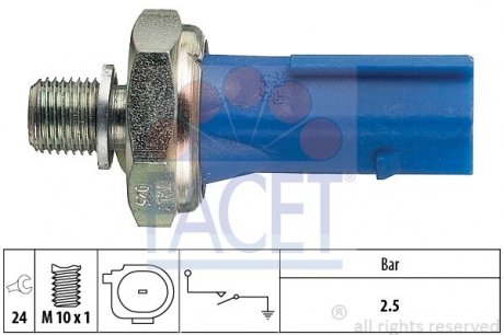 Датчик давления масла Audi A4/A6/ Skoda Octavia/Superb/ VW Caddy/Golf/Passat/Tiguan 1.0-3.0 04- FACET 7.0192 (фото 1)