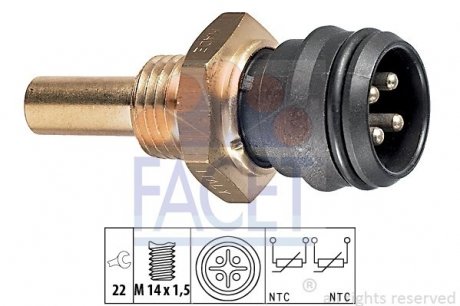 Датчик температуры MB W201/W124/ W126/W140 1.8-5.5 82-01 FACET 7.3151