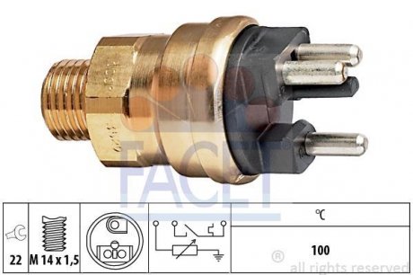 Датчик включения вентилятора M102 (3 конт.) FACET 7.3529 (фото 1)