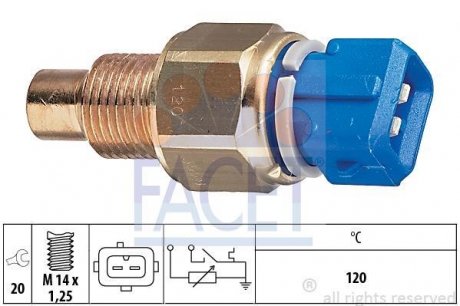 Датчик включения вентилятора Partner 1.8/1.9D (120C)/Scudo/Ducato FACET 7.3558 (фото 1)