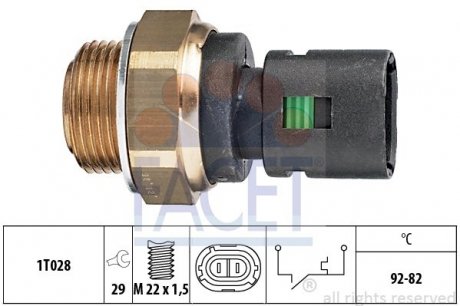 Датчик увімкнення вентилятора (t 92°C) MASTER/TRAFIC/MEGANE 1.4-2.8 89-03 FACET 7.5128