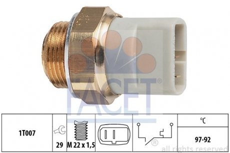 Датчик включения вентилятора Vito OM611 (на радіаторі) (2конт.) FACET 7.5279