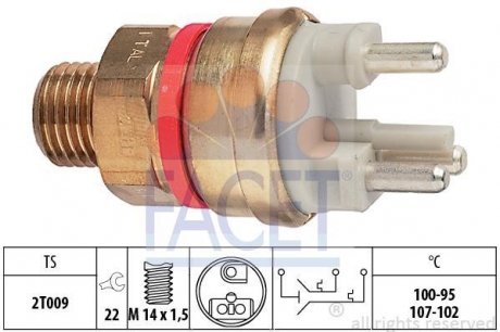 Датчик включения вентилятора Mercedes Benz W124/201 M102/OM601 82-> FACET 7.5637