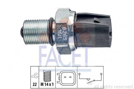 Вмикач заднього ходу FACET 7.6265