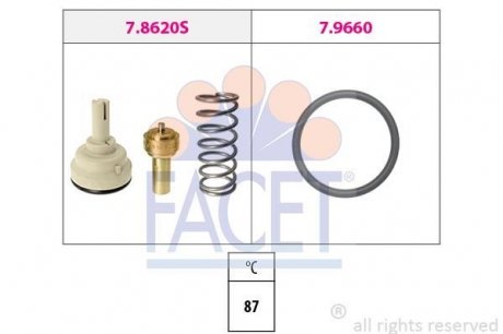 Термостат Audi A3 / Skoda Octavia / VW Golf/Passat/Touran 1.6 FSI 03-> FACET 7.8620 (фото 1)