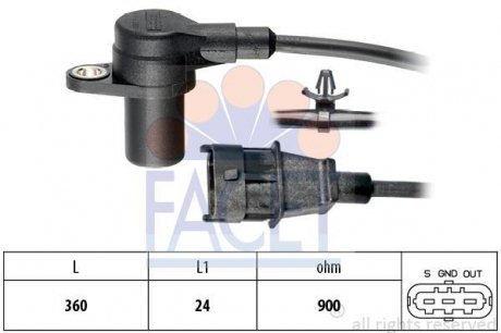 Датчик оборотов коленвала Hyundai Elantra 1.6 crdi (11-15) FACET 9.0564