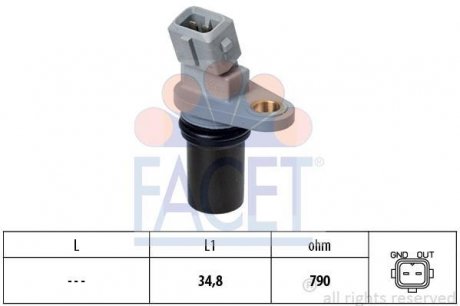 Датчик обертів колінвала Smart 451/452 0.7-1.0 i/Turbo/CDi 03-> FACET 9.0641