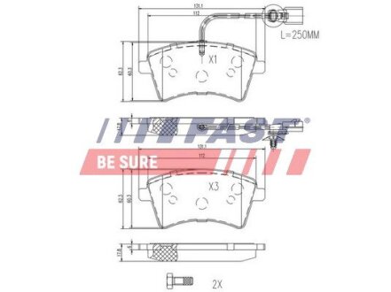 Колодки гальмівні дискові передні RENAULT Kangoo 08-17, Kangoo 09-17 FAST FT29529