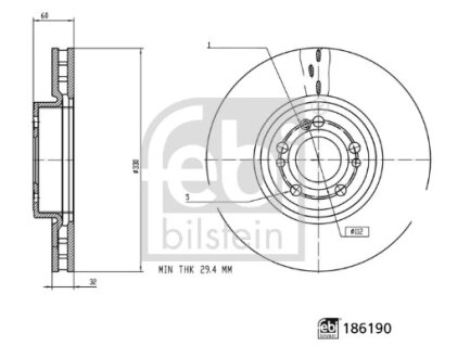 Диск гальмівний FEBI BILSTEIN 186190