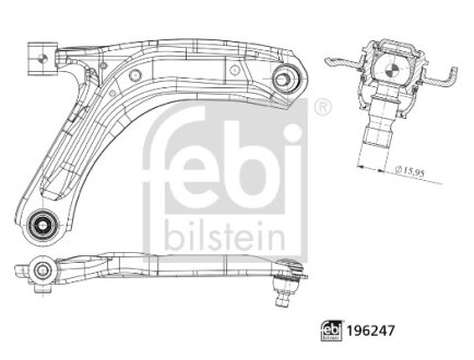 Важіль підвіски, підвіска коліс FEBI BILSTEIN 196247