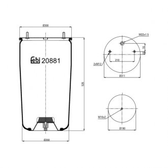 Пневмоподушка підвіски без поршня FEBI BILSTEIN 20881