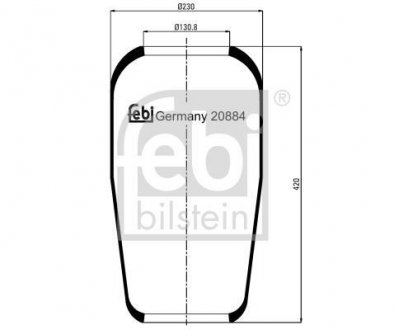 Пневмоподушка подвески. FEBI BILSTEIN 20884