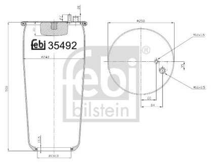 Пневмоподушка без поршня. FEBI BILSTEIN 35492