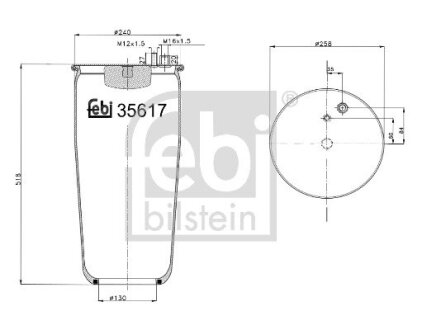 Пневмоподушка підвіски без поршня FEBI BILSTEIN 35617