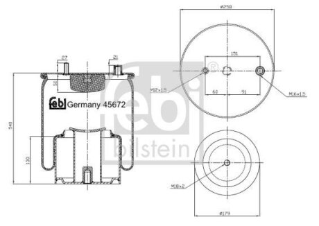 Подушка амортизуюча FEBI BILSTEIN 45672 (фото 1)