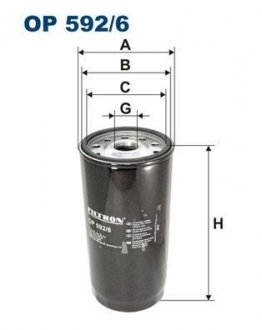 ФІЛЬТР МАСЛЯНИЙ FILTRON OP 592/6