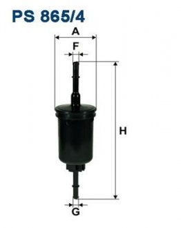 Фильтр топливный FORD Fiesta 01-, Fusion 02- MAZDA 2 03- (205*55*8/8) FILTRON PS865/4