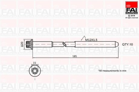 К-кт болтів SANTA FE II (CM) 06- 2.2 CRDI Fischer Automotive One (FA1) B2129