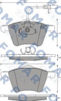 Колодки гальмівні дискові (комплект 4 шт) FOMAR FO 691281 (фото 1)