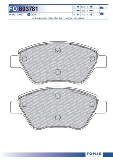 Колодки тормозные дисковые FOMAR FO 693781