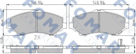 Колодки гальмівні передні journey/freemont/cherokee 06- FOMAR FO850083