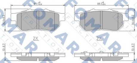 Колодки гальмівні дискові (комплект 4 шт) FOMAR FO 902681