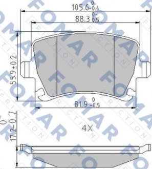 Колодки тормозные дисковые FOMAR FO 912381