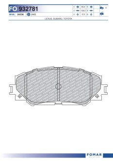 Колодки тормозные дисковые FOMAR FO 932781
