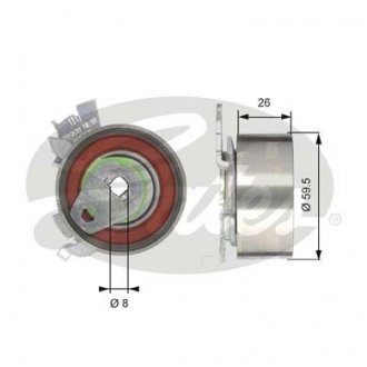 Ролик паску приводного Opel Frontera A, Omega B, Sintra (Y22XE/Z22XE) 2.2 16V 95- Gates T43106