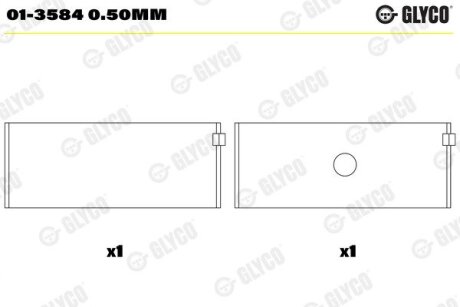 Подшипник скольжения Glyco 01-3584 0.50MM