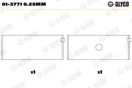 Подшипник скольжения Glyco 01-3771 0.25MM