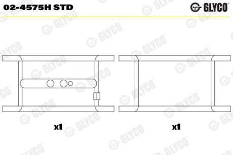 Вкладиші корінні STD Glyco 02-4575H STD