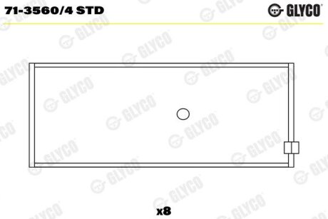 Подшипник шатуна (к-кт) Glyco 71-3560/4 STD (фото 1)