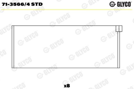 Комплект вкладишів двигуна Glyco 71-3566/4 STD