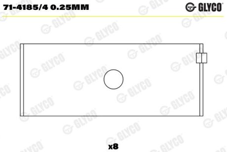 Подшипник шатуна (к-кт) Glyco 71-4185/4 0.25MM