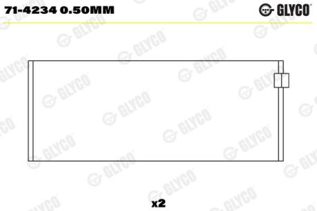 Вкладыш шатунный Glyco 71-4234 0.50MM