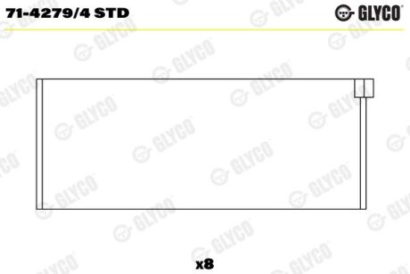 Подшипник шатуна (к-кт) Glyco 71-4279/4 STD (фото 1)