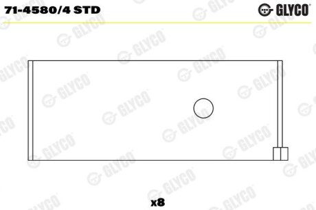 Вкладыши шатунные Glyco 71-4580/4 STD (фото 1)