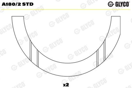 Комплект вкладишів двигуна Glyco A180/2 STD (фото 1)